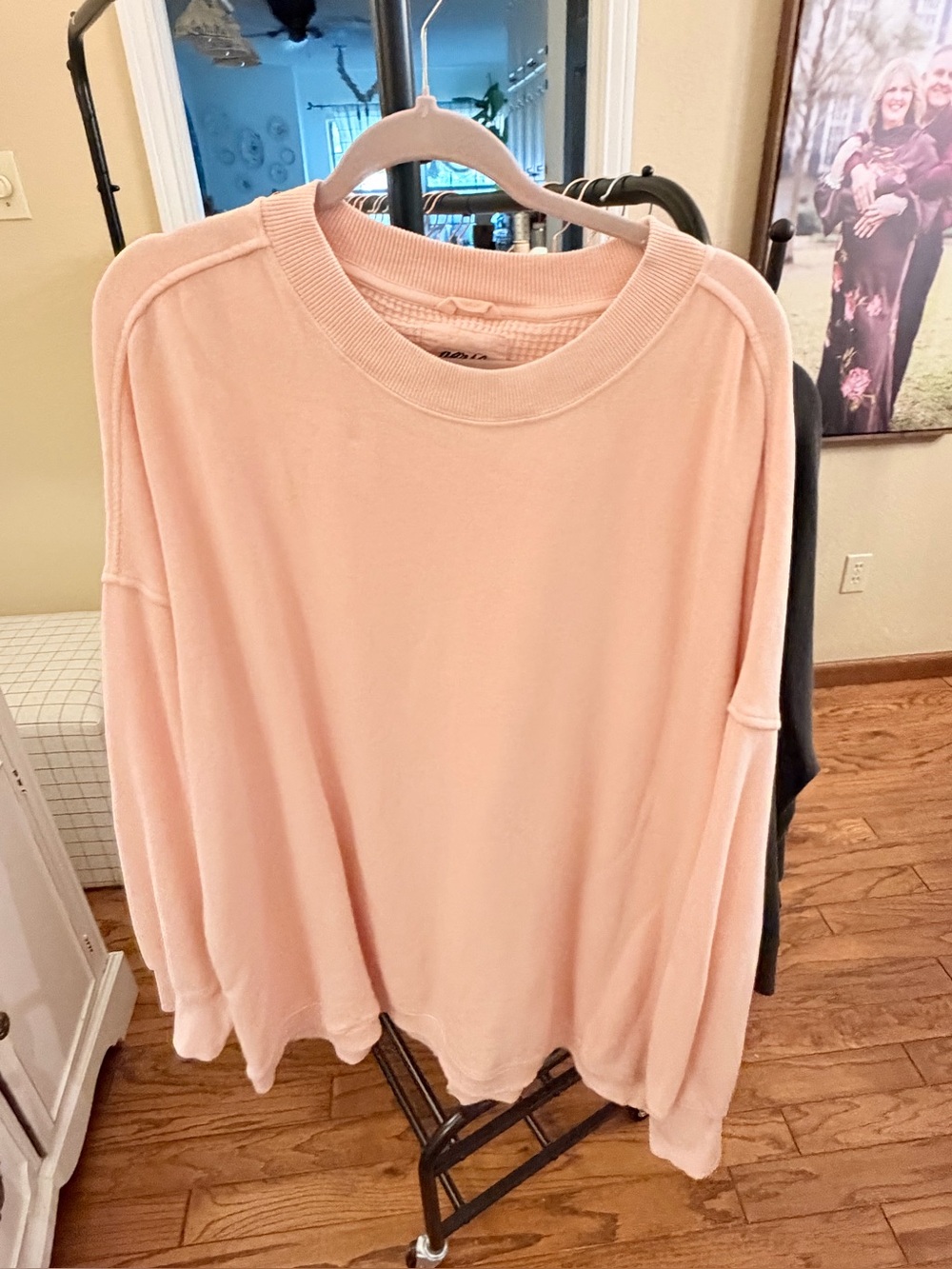 Aerie Women's Lightweight Crewneck Sweatshirt - Blush Pink XXL/2X - Picture 1 of 5